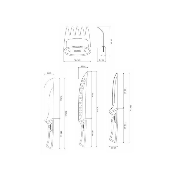 BLOC A COUTEAUX TRAMONTINA BLACK + FOURCHETTE PULLPORK