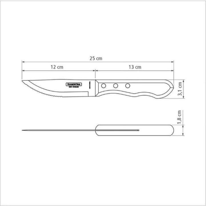 Couteau à steak Jumbo Marron 12cm