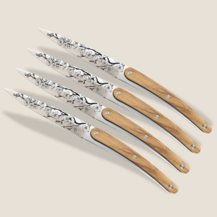 COFFRET DEEJO 4 COUTEAUX DE TABLE SAKURA/FACON OLIVIER