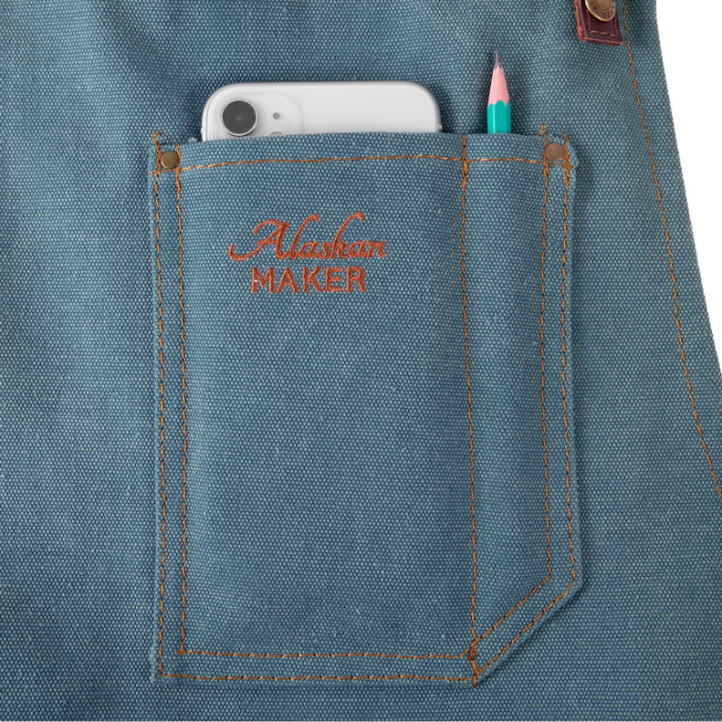 TABLIER ALASKAN 325 TOUR DE COU DENIM FONCE