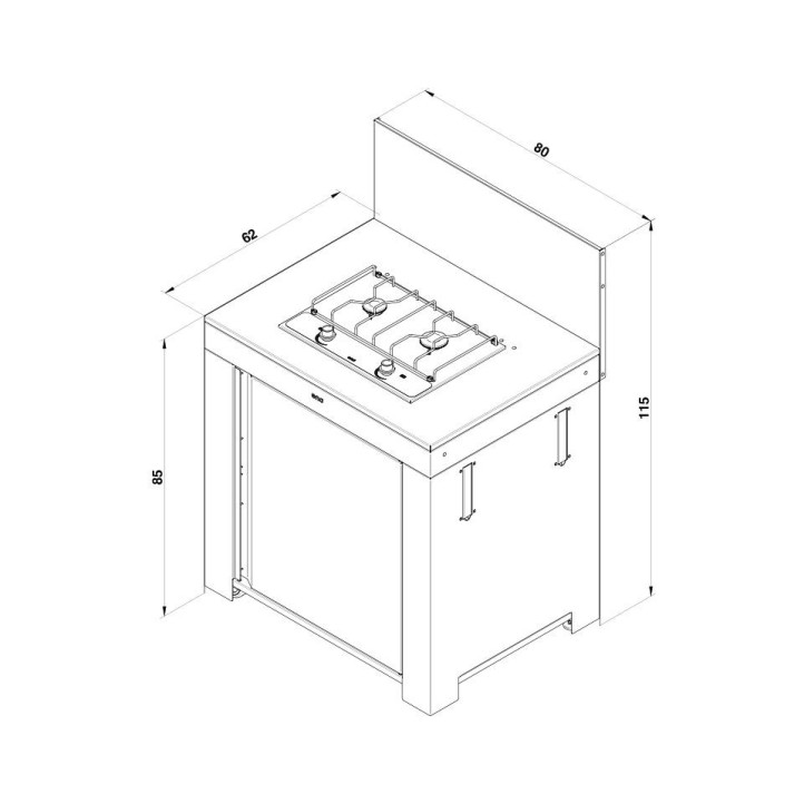 MODULO Table MASTER encastrée – ENO Noir & Inox