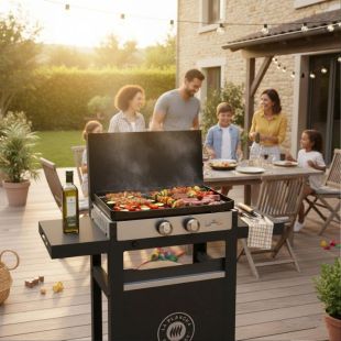 Plancha gaz Le Marquier La Plancha Française 250 Duo 2 brûleurs 50 x 35 (V2)