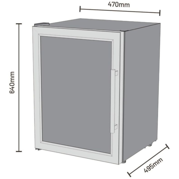 Réfrigérateur Cozze 1 porte vitrée 60L