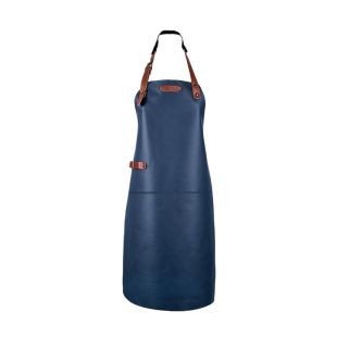 Tablier en cuir Xapron dallas bleu avec couture