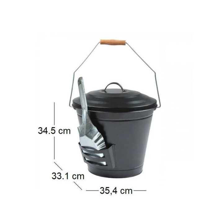 Seau à cendres avec pelle Esschert Design 14,1 L