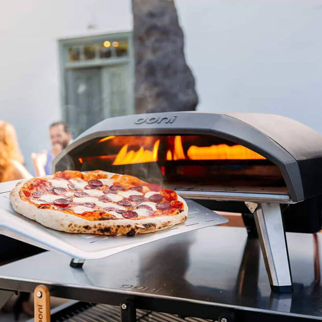 pelle à pizza en acier noir four avec pierre à pizza barbecue au charbon de bois TAINO Boîte à four à pizza pour barbecue à gaz 